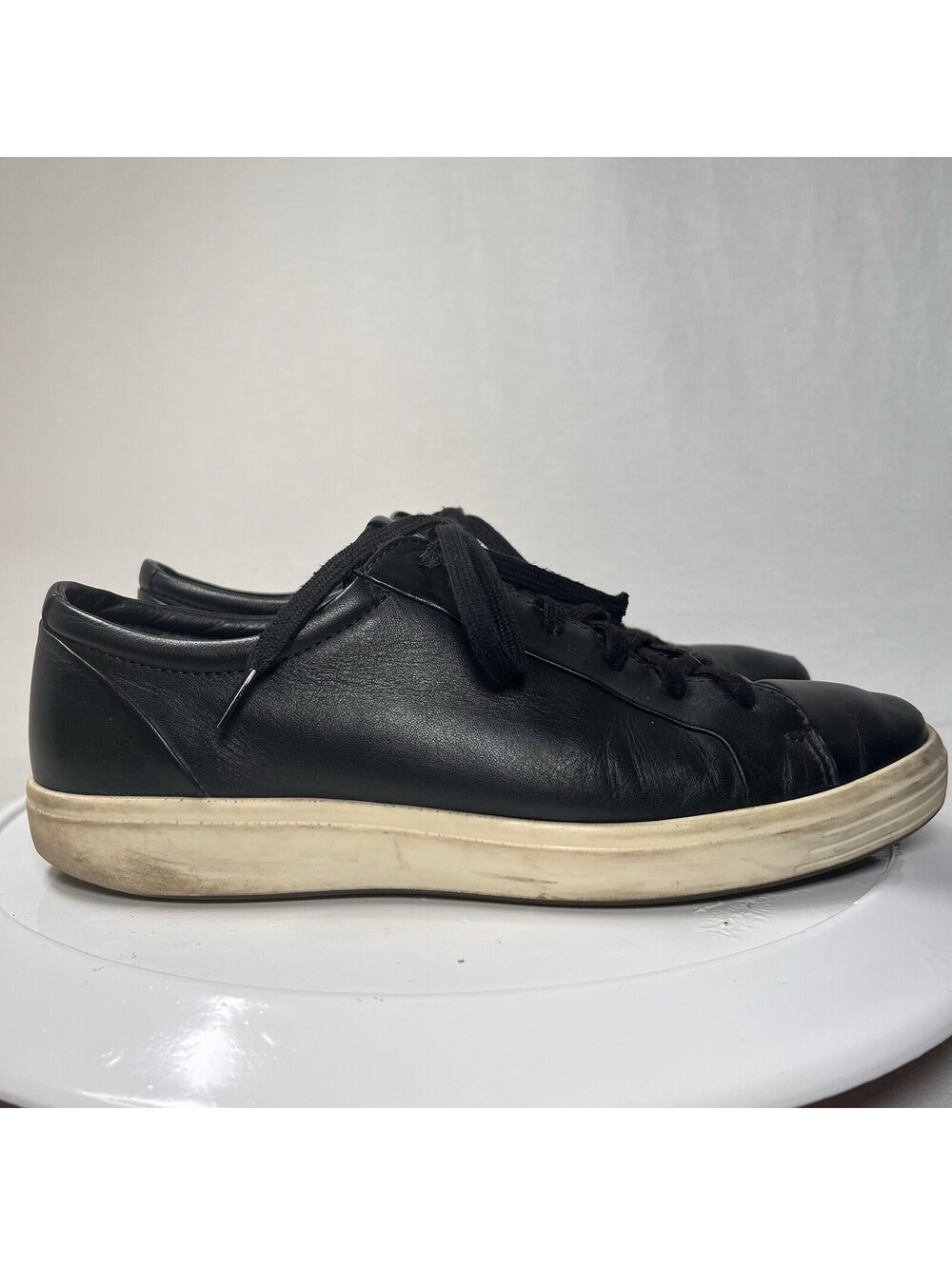 Ecco Soft 7 City Sneakers Shoes Black Leather Everyday Mens Size 10.5 EU 44